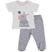 Resim For My Baby Erkek Bebek Rhino Süprem Kısa Kol Patikli Bisiklet Yaka 2li Zıbın-patikli Alt 