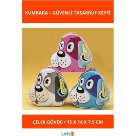 Resim Sevimli Köpek Tasarımlı Kilitli Kumbara TEK EBAT 