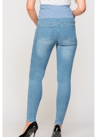 Resim Busa Hamile Kot Pantolon Skinny Düz Model Dar Paça Mavi-mavi 
