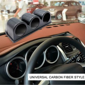 Resim Geeroyoo 52mm 3 Gösterge Bağlantı Tutucu - Karbon Fiber Desenli, Kolay Kurulum, Dayanıklı Abs Malzeme 
