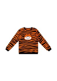 Resim Denokids Kaplan Aplikeli Erkek Çocuk Sweatshirt Turuncu 