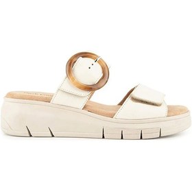 Resim Hush Puppies Pigem 625207 Hakiki Deri Kadın Terlik Krem Krem 