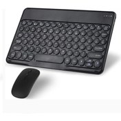 Resim TezMax Philips M8 S408J 8" Uyumlu Kablosuz Bluetooth Şarj Edilebilir Yuvarlak Tuşlu Klavye Mouse Seti - Siy 