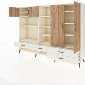 Resim Hyperion Dolap 12 Raflı 4 Çekmeceli 4 Kapaklı 220x44x163 Aytaşı-çam/aytaşı Atlas Çam/aytası - Aytası 