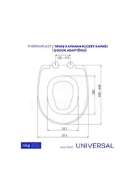 Resim Universal Oval Çocuk Adaptörlü Klozet Kapağı Yavaş Kapanır 