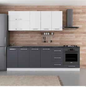 Resim Minar 260 Cm Mutfak Dolabı Beyaz Antrasit 260-a3 