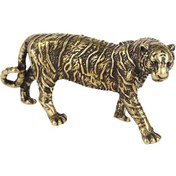 Resim Suntek 3D Bakır Raf Dekor Hayvan Süs Masaüstü Tiger Heykel 