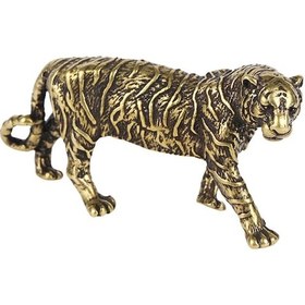 Resim Suntek 3D Bakır Raf Dekor Hayvan Süs Masaüstü Tiger Heykel 