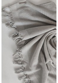 Resim %100 Pamuk Havlu Peştemal 90x175cm - Plaj & Havuz Havlusu - Açık Gri Acıkgrı Açık Gri 
