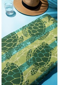 Resim Dijital Baskı Plaj Deniz Havlusu Kaplumbağa Desenli Peştamal Hvl0114 Renkli 