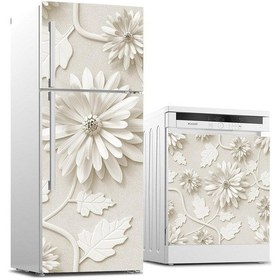 Resim Buzdolabı Ve Bulaşık Makinası Beyaz Eşya Sticker Kaplama 3D Beyaz (540887324) 