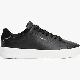 Resim Tommy Hilfiger Erkek Rahat Düz Taban Topuk Renk Geçişli Deri Siyah Sneaker FM0FM05367-BDS 
