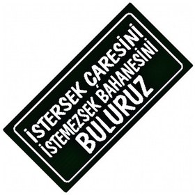 Resim İstersek Çaresini Yazılı Sök-tak-pratik Vantuzlu Dekor Plaka 