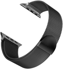 Resim Microsonic Apple Watch SE 2022 44mm için Kordon Luxe Metal Twist Siyah [Watch SE 2022 44mm ile Uyumlu Kordon, Kayış - Siyah] 
