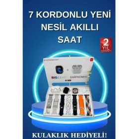 Resim Marsilyan Akıllı Saat Bluetooth Kulaklık Adımsayar Sağlık Takibi Çağrı Cevaplama 