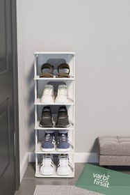 Resim Varbifırsat Beyaz 5 Katlı Ayakkabılık - Portatif Ayakkabı Standı 