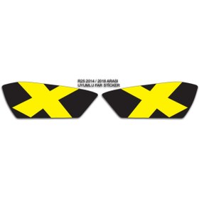 Resim MOTOSEPETİM R25 2014/2018 UYUMLU FAR KAPLAMA STİCKER SARI X 