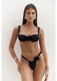 Resim Mai Collection Mai Studios Co. Larasis Çiçek Detaylı Siyah Bikini Altı Siyah 