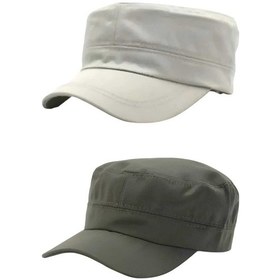 Resim Uniquetrenders Unisex Pamuklu Castro Şapka 2 Adet Bej Haki Bej - Haki 
