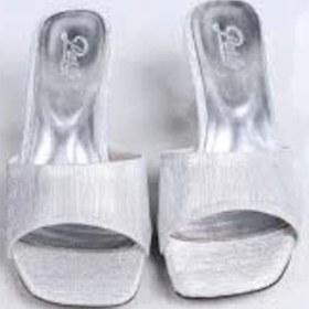 Resim Luart Gümüş Simli Topuklu Terlik Göründüğü Gibi 