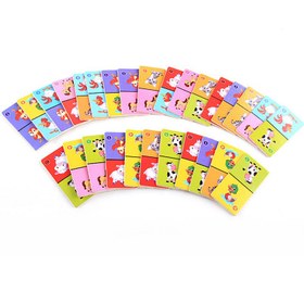 Resim Wooden Solitaire Animal Domino Kids - Photo Color 
