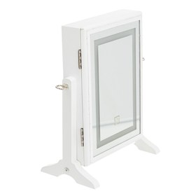 Resim Just Home Aynalı Ledli Mücevher Takı Dolabı - Beyaz 