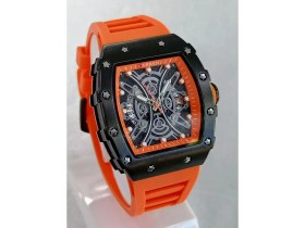 Resim Curren Silikon-Plastik Kordonlu, Takvimli, Turuncu Kordon ve Kadran, Su Geçirmez, 2 Yıl Garantili Erkek Kol Saati 