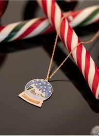 Resim Dkmn Gümüş Yılbaşına Özel Mineli Kar Küresi Kolye 