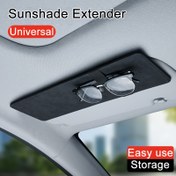 Resim Universal Car Sunshade Extender, Dahili Gözlük Depolama ile - Katlanabilir Rüzgarlık Gölgesi, Kullanımı Kolay ve Araç İçin Güvenli Uyum, Araç İçin Güneş Koruması, Şık Tasarım, Dayanıklı Yapı 