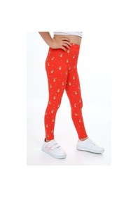 Resim Toontoy Kids Toontoy Kız Çocuk Tavşan Baskılı Tayt Nar Çiçeği 