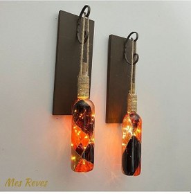 Resim Led Işıklı Ceviz Renkli Vitray Cam Salon Bar Bahçe Dekoru Şarap Ş Çok Renkli 