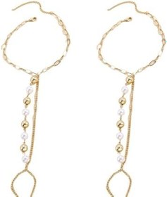 Resim İnci boncuklu ayak zinciri yalınayak sandalet kadınlar için kontrast inci top bildirimi halhal ayak halkası düğün plaj partisi ayak bileği bilezik takı 