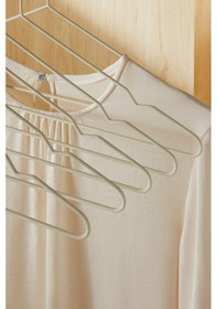 Resim Ocean Home Textile 12'li Mat Beyaz Renk Kauçuk Kaplamalı Metal Giysi Askısı 20.50 x 42 x 0.3 cm 