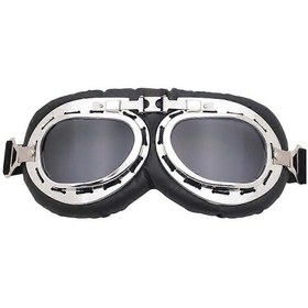 Resim Rüzgar Geçirmez Retro Motosiklet Gözlükleri Gözlükler Pilot Tarzı Steampunk Atv Bisiklet Bakır Kask Gri İçin Klasik Moto Gözlükleri 