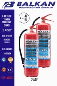 Resim Balkan Ticaret 2 Adet Tozlu Yangın Tüpü 4 Yıllık Ruhsata Uygun (Askı Aparatı) 