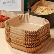 Resim Değer Paketi 50 adet yapışmaz hava fritözü linerleri - Pişirme, kızartma ve mikrodalga pişirme için kare kağıt linerleri - Kolay temizlik ve daha sağlıklı pişirme için restoranlar için 