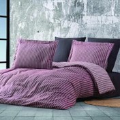 Resim Maxstyle Bambu Çizgili Bordo Tek Kişilik Nevresim Takımı 