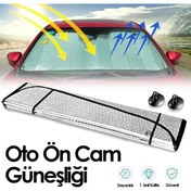 Resim automars Oto Ön Cam Güneşlik 130x60 Metalize Tüm Binek Araçlara Uyumlu 