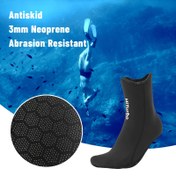 Resim HiTurbo 3mm Neopren Dalış Çorapları - Yüzme, Sörf, Şnorkelle Gezme ve Plaj için Kaymaz Su Ayakkabıları - Nefes Alabilen Naylon ve Kauçuk Yapı, Siyah, Plaj Ayakkabıları | Şık Tasarım | Dayanıklı Kauçuk Taban, Yüzme Çorapları 