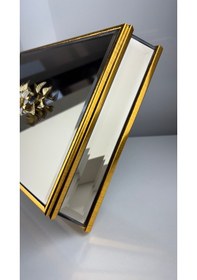 Resim Aynalı Kutu Gondol Şekerlik Sunumluk Söz Nişan Kız İsteme Çikolatalık Dekoratif Obje Biblo Süs Eşya 43 Gold 