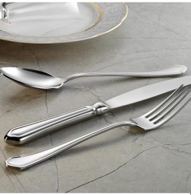 Resim Lugga Mira 6 Kişilik Tatlı Çatal Kaşık Bıçak Takımı 18 Parça Gümüş 