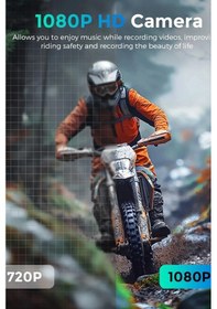 Resim Bt68 Motosiklet Kask Kulaklık 1080p Ses Kontrolü Video Kayıt Özellikli İntercom 