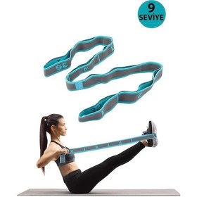 Resim Trendpoint 9 Farklı Seviyeli Direnç Bandı Spor Egzersiz Aerobik Pilates Squat Lastiği Fitness Yoga 