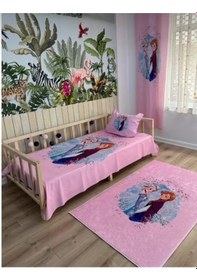 Resim Pembe Elsa Anna Çizim Çocuk Odası Yatak Örtüsü Yastık Kılıfı 