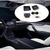 Resim Honeybeeshop 2024 Ve 2025 Tesla Model 3 Highland Ve Model Y İçin 5 Parçalı Set Merkez Organizatör Aksesuar 