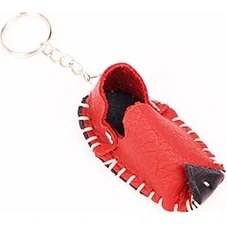 Resim Ertayderi Hakiki Deri Yöresel Yemeni Anahtarlık Maskot 