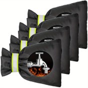 Resim Kışlık Dış Mekan Musluk Kapağı, Yansıtıcı Bantlı Bahçe Musluk Çorapları, Kış Donmasına Karşı Koruma, Yeniden Kullanılabilir Hortum Musluk Kapağı, Yalıtımlı Musluk Kapağı 