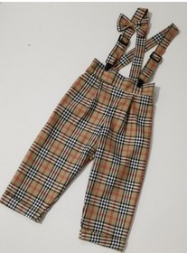 Resim Erkek Çocuk Bebek Pantolon Salopet Borbory Ekose Desenli 0 - 5 Yaş Çok Renkli 