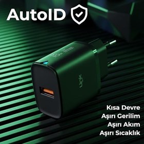 Resim LinkTech C304 18W QC3.0 USB Şarj Adaptörü Siyah 