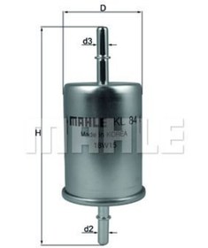 Resim MAHLE KL84 Benzin Filtresi (Vw Golf 04-05 Polo 95-10 Polo Cls 97-02 Audi A3 04-08 Seat Ibiza 97-10 Skoda Fabia 00-08) 1X439155A 6X0201511B (WA633914) 